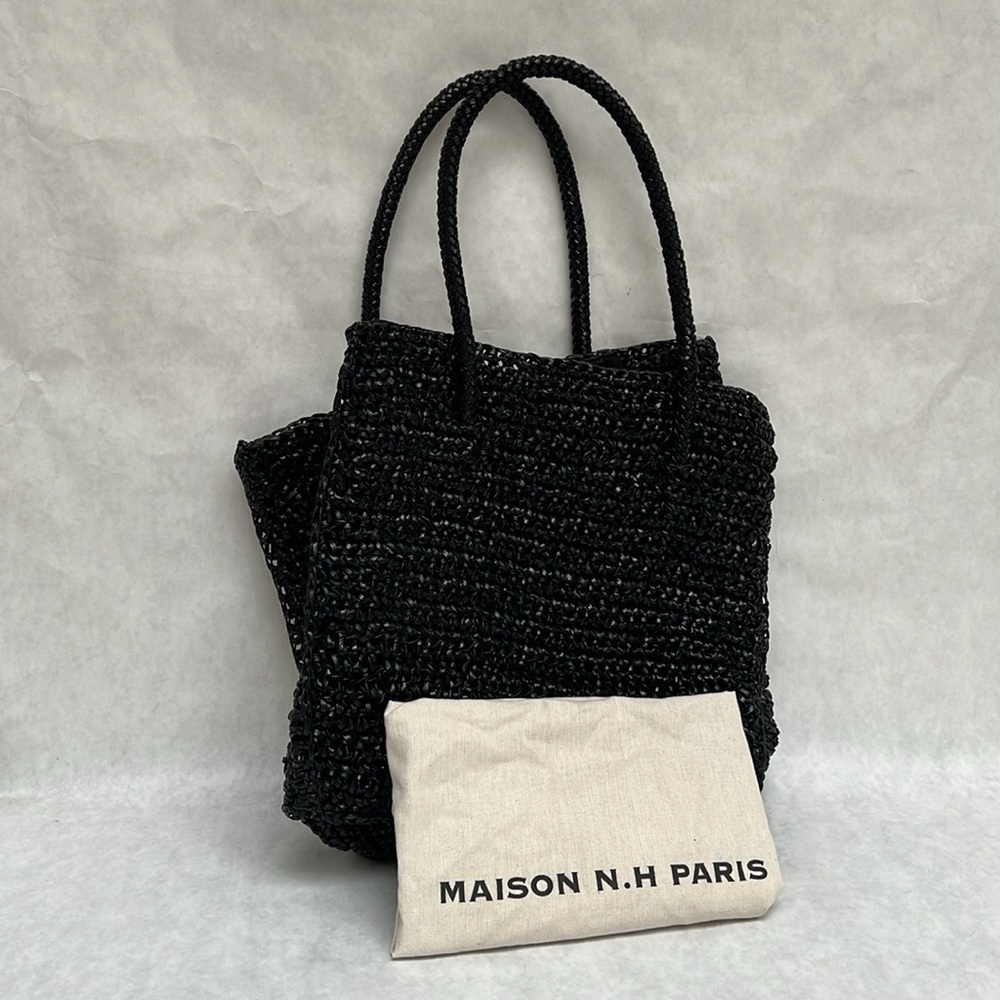 MAISON N.H. PARIS Black ASHWEN Woven Tote